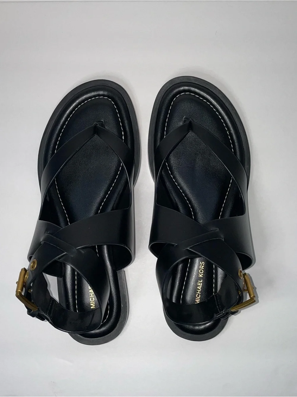 Michael Kors Irene Leather Wrap Sandals Black
